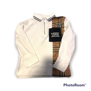 Burberry long sleeve zip polo shirt